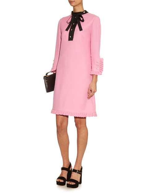 gucci pink wool dress.